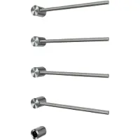 Hotbath Round radiator met 4 rails 50cm met aparte schakelaar en excl. inbouwelement geborsteld nikkel
