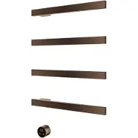 Hotbath Square radiator met 4 rails 50cm met aparte schakelaar en excl. inbouwelement tuscan bronze