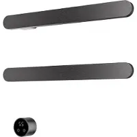 Hotbath &MORE set van 2 rails RASS50 SOFT SQUARE 50 cm met separate schakelaar Geborsteld Gunmetal PVD (Exclusief inbouwdeel)