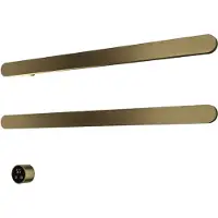 Hotbath &MORE set van 2 rails RASS80 SOFT SQUARE 80 cm met separate schakelaar Geborsteld Messing PVD (Exclusief inbouwdeel)