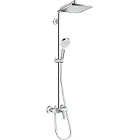 Hansgrohe Crometta E opbouw regendouche met mengkraan chroom