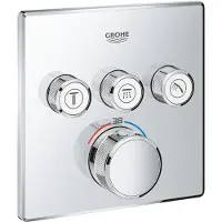 GROHE Grohtherm SmartControl - Inbouw thermostaatkraan, 3 kranen, chroom met 3 functies, chroom 29126000