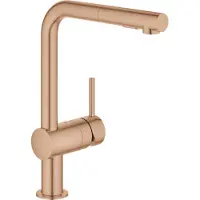 GROHE Minta L-uitloop keukenkraan met uittrekbare kop Brushed Warm Sunset 30274DL0