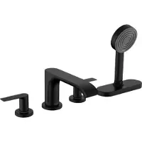 Hansgrohe Badrandmengkraan vivenis 4-gats met sbox mat zwart