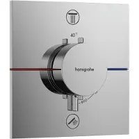 Hansgrohe ShowerSelect Comfort E thermostaat inbouw voor 2 functies met geïntergreerde zekerheidscombinatie volgens EN1717, chroom