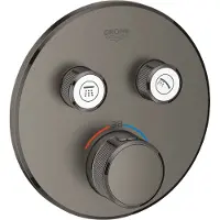 GROHE Grohtherm SmartControl - Afdekset voor douchethermostaat, met 2 omstelkranen voor 2 functies, geborsteld Hard Graphite 29119AL0