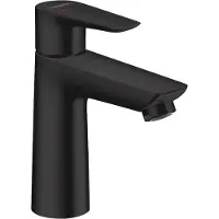 Hansgrohe Talis E - Wastafelmengkraan - Ééngreeps bediening - CoolStart energiebesparend - Met trekwaste - 110mm maat - Mat Zwart