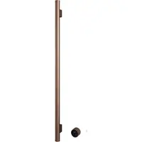 Hotbath &MORE Handdoekradiator - 19x115cm - rond - 1 stangen - verticaal - met schakelaar - PVD - geborsteld koper RARV135-1BCP