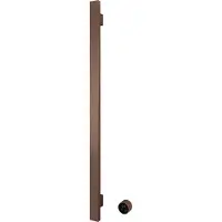 Hotbath Square verticale radiator met 1 rail 135cm met geintegreerde schakelaar en excl. inbouwelement geborsteld koper PVD