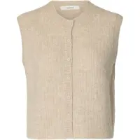 SELECTED WOMEN Gebreide bodywarmer 'SLFLulu' sand