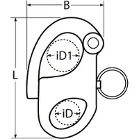 Euromarine Fixed Snap Shackle Zilver 66 mm