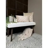 NOVÉE Sierkussen velvet cross beige | 45 x 45 cm | velvet/polyester