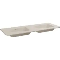 Storke Mata Soft dubbele wastafel beige granita solid surface 120 x 46 cm