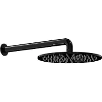 Blaufoss Round 300 rond regendouchekop met wand douchearm Ø30cm Glanzend Zwart