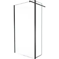 Balmani Move inloopdouche beweegbaar zijpaneel 120x200cm helder glas mat zwart profiel