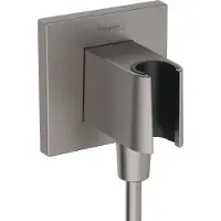 Hansgrohe fixfit e muuraansluitbocht met handdouchehouder, brushed black chrome
