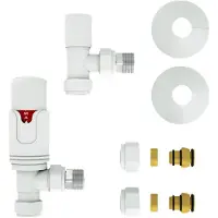 VIPERA Torci thermostatische radiatorkraan 90° haakse aansluiting Glanzend Wit