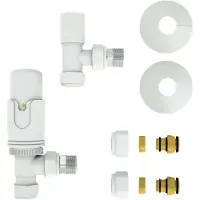 VIPERA Torci thermostatische radiatorkraan 90° haakse aansluiting mat wit