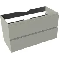 Linie Lado zwevende wastafelonderkast 100 x 46 cm greige 2 lades