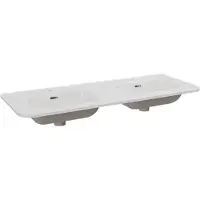 Storke Kera Soft dubbele wastafel Glanzend Witte porselein 120 x 46 cm