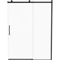 Luca Varess Boltano douche schuifdeur 150 cm x 200 cm Helder glas mat zwart profiel