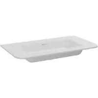 Storke Mata Soft enkele wastafel mat witte solid surface 80 x 46 cm