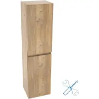 Linie Lado zwevende badkamerkast zelfmontage natuur eik 35 x 30 x 140 cm