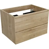 Balmani Mitra zwevend wastafelonderkast 75 x 55 cm ruwe eik 2 lades