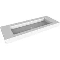 Balmani Modus enkele wastafel voor 2 kraangaten matte Solid Surface 150 x 55 cm