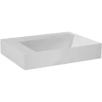 Balmani Argila asymmetrisch rechtse wastafel composietmarmer Hoogglans Wit 60 x 46 cm