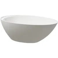 Balmani Colea ovaal vrijstaand bad 160 x 86 cm Solid Surface mat wit met geïntegreerde legplank