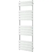 VIPERA Vulcan enkele handdoekradiator 50 x 150 cm centrale verwarming mat wit zij- en middenaansluiting 884W
