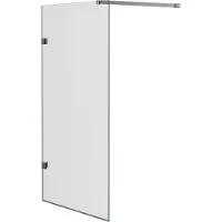 Luca Varess Solid badwand 95 cm helder glas geborsteld Coolmetal profiel