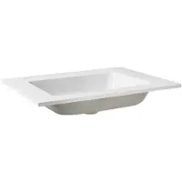 Balmani Tablo Strada enkele wastafel Glanzend Witte composietmarmer 75 x 55 cm