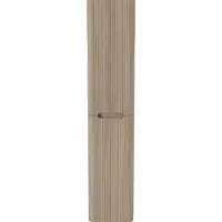 Linie Curvo zwevende badkamerkast lichte eik 35 x 30 x 170 cm vert. sym. groef