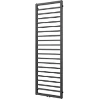 VIPERA Listona enkele handdoekradiator 180 x 50 cm zowel elektrisch als cv mogelijk mat zwart zij- en middenaansluiting 911W