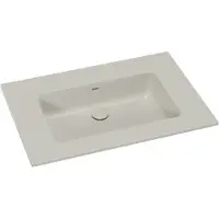 Storke Diva enkele wastafel mat zijdegrijze top solid 75 x 52 cm