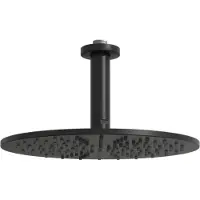 Blaufoss Round 300 hoofddouche met plafondsteun ø30cm mat zwart