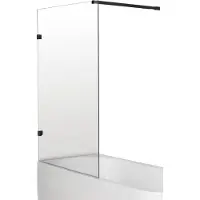 Luca Varess Solid enkele badwand 95 cm helder glas mat zwart profiel