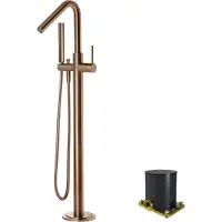 Blaufoss Round Move vrijstaande badkraan Brushed Rosegold