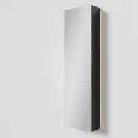 Balmani Mara zwevende badkamerkast met spiegel 45 x 160 cm Mat Zwart met spiegelverlichting