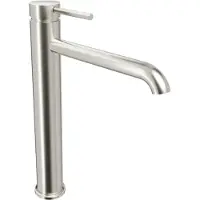Blaufoss Round verhoogde wastafelkraan Brushed CoolMetal