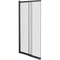 Luca Varess Vetras uitschuifbare badwand 100 cm helder glas geborsteld Gunmetal profiel