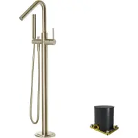 Blaufoss Round Move vrijstaande badkraan Brushed Champagne Gold
