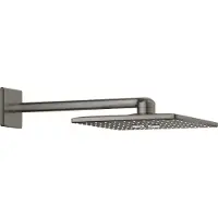 GROHE Rainshower hoofddouche+arm vierkant hard graphite geborsteld