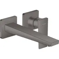 Hansgrohe Wastafelmengkraan metropol afdekset uitloop 22.5 cm en afvoerplug geborsteld zwart chroom