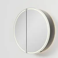 Balmani Mara spiegelkast Rond Ø 60 Mat Zwart met spiegelverlichting en anti-damp