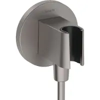 Hansgrohe FixFit S muuraansluitbocht met handdouchehouder, Brushed Black Chrome
