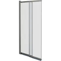 Luca Varess Vetras uitschuifbare badwand 100 cm helder glas geborsteld Coolmetal profiel