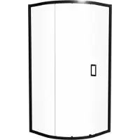 Luca Varess Vidor douchehoek kwartrond met schuifdeur 90 x 90 cm helder glas mat zwart profiel